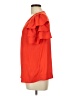 Skies Are Blue 100% Polyester Orange Short Sleeve Blouse Size L - photo 5