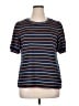 Bobeau Stripes Blue Short Sleeve Top Size XL - photo 1