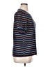 Bobeau Stripes Blue Short Sleeve Top Size XL - photo 4