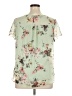 Apt. 9 100% Polyester Floral Green Short Sleeve Blouse Size XL - photo 2