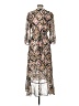 Veronica M. 100% Polyester Print Tan Casual Dress Size L - photo 2