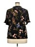 CeCe Floral Black Short Sleeve Blouse Size 2X - photo 2