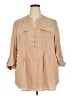 Cocomo Tan 3/4 Sleeve Button-Down Shirt Size 2X - photo 1