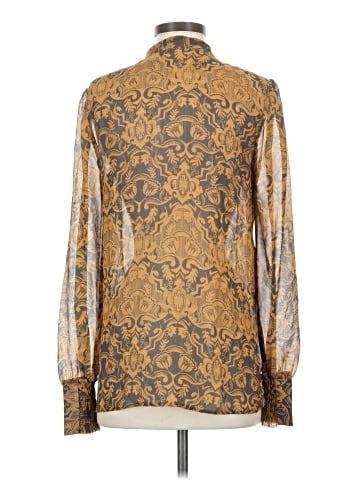 Hinge Long Sleeve Silk Top (view 2)