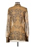 Hinge 100% Silk Paisley Gold Long Sleeve Silk Top Size XS - photo 2