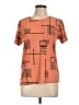 Unbranded Graphic Orange Short Sleeve Blouse Size L (estimated) - photo 1