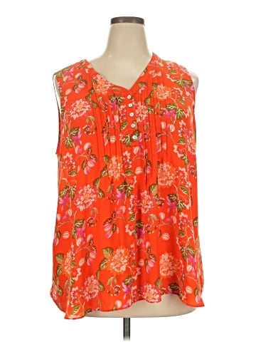 Rose + Olive Sleeveless Blouse (view 1)