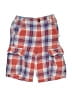 Mini Boden 100% Cotton Plaid Orange Cargo Shorts Size 7 - photo 1