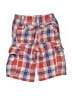 Mini Boden 100% Cotton Plaid Orange Cargo Shorts Size 7 - photo 2
