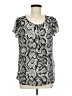 Larry Levine 100% Polyester Silver Short Sleeve Blouse Size M - photo 1
