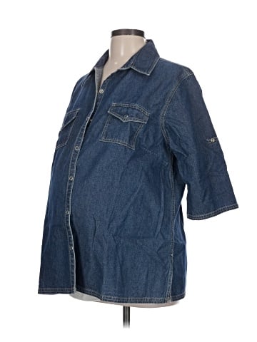 Duo Maternity 3/4 Sleeve Button-Down Shirt (view 1)