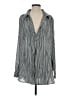 FP One Stripes Silver Long Sleeve Blouse Size XS - photo 1