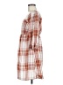 Monteau 100% Polyester Plaid Orange Casual Dress Size M - photo 5
