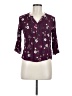 Fun2Fun 100% Rayon Floral Purple 3/4 Sleeve Blouse Size M - photo 1