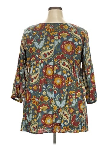 Liz & Co. 3/4 Sleeve Blouse (view 2)