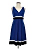 Chaps Color Block Blue Casual Dress Size M - photo 1