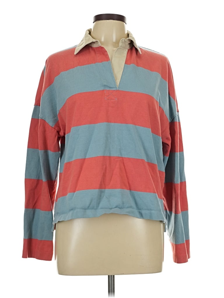 Pre-owned L.l.bean Signature Long Sleeve Polo Shirt In Red