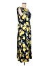 Perceptions Print Yellow Blue Casual Dress Size L - photo 1