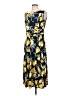 Perceptions Print Yellow Blue Casual Dress Size L - photo 5
