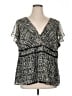 Lane Bryant Outlet 100% Polyester Black Short Sleeve Blouse Size 18 - 20 Plus - photo 1