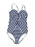Venus Stripes Blue One Piece Swimsuit Size 10 - photo 1