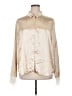 Ellison 100% Polyester Metallic Ivory Long Sleeve Blouse Size 2X-3XL - photo 1