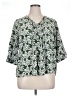 Fun2Fun 100% Rayon Green 3/4 Sleeve Blouse Size 1X - photo 1
