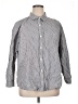Gloria Vanderbilt 100% Cotton Stripes Gray Long Sleeve Button-Down Shirt Size XXL - photo 1