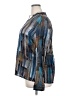 Ethyl 100% Rayon Print Blue Long Sleeve Blouse Size XXL - photo 5
