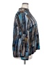 Ethyl 100% Rayon Print Blue Long Sleeve Blouse Size XXL - photo 4