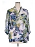 Susan Graver 100% Polyester Floral Blue 3/4 Sleeve Blouse Size XL - photo 1