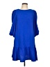 DKNY 100% Polyester Solid Blue Casual Dress Size 10 - photo 1