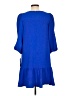DKNY 100% Polyester Solid Blue Casual Dress Size 10 - photo 2