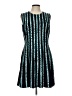 BCBGMAXAZRIA 100% Polyester Graphic Teal Cocktail Dress Size L - photo 1