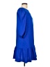 DKNY 100% Polyester Solid Blue Casual Dress Size 10 - photo 4