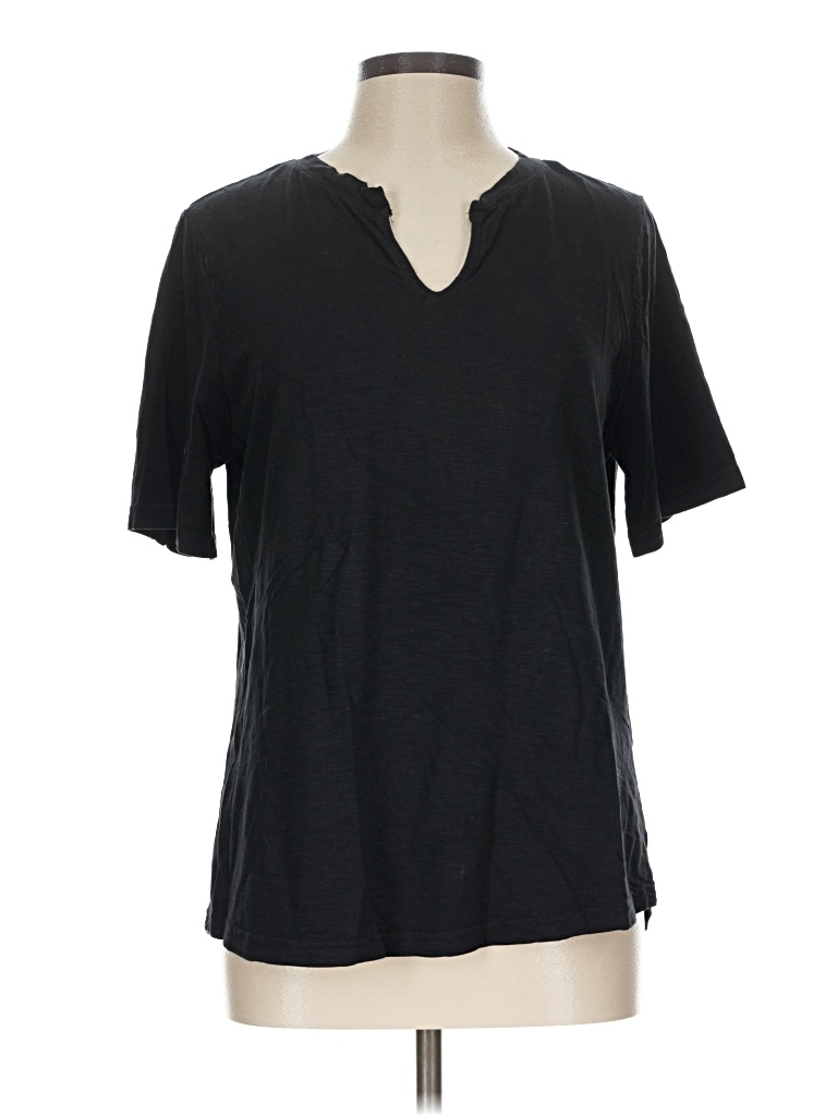 Pre-owned Chico's Short Sleeve T-shirt In Black