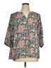 T Tahari Floral Gray 3/4 Sleeve Blouse Size 1X - photo 1