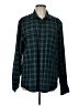 GOODTHREADS 100% Cotton Plaid Green Long Sleeve Button-Down Shirt Size L - photo 1