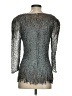 Lucca Couture 100% Silk Silver Gray 3/4 Sleeve Top Size S - photo 2