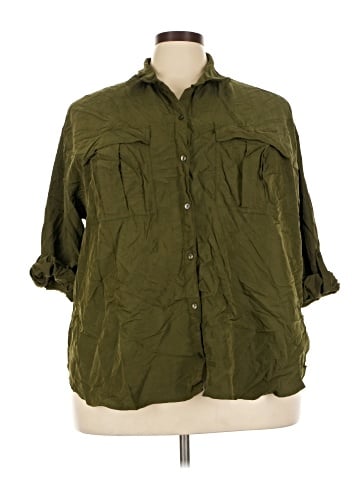 Old Navy 3/4 Sleeve Button-Down Shirt (view 1)