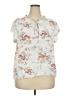Buffalo by David Bitton 100% Viscose Floral White Short Sleeve Blouse Size XXL - photo 1