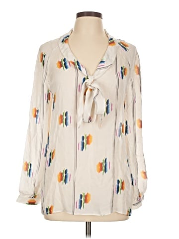 Tucker Long Sleeve Silk Top (view 1)
