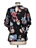 Rainbow Floral Black Short Sleeve Blouse Size L (estimated) - photo 2