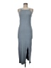 Flat White Solid Gray Casual Dress Size M - photo 1
