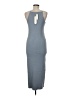 Flat White Solid Gray Casual Dress Size M - photo 2