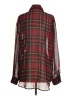 Glamorous 100% Polyester Plaid Burgundy Long Sleeve Blouse Size S - photo 2