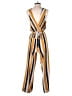 Almost Famous Stripes Yellow Jumpsuit Size M - photo 2