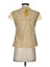 Cleo Gold Short Sleeve Blouse Size S - photo 2