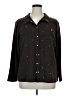 Quacker Factory 100% Cotton Stars Brown Long Sleeve Button-Down Shirt Size XL - photo 1