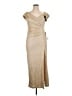 Xscape Metallic Gold Cocktail Dress Size 14 (petite) - photo 1
